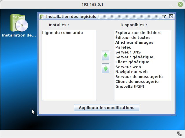 installation des logiciels