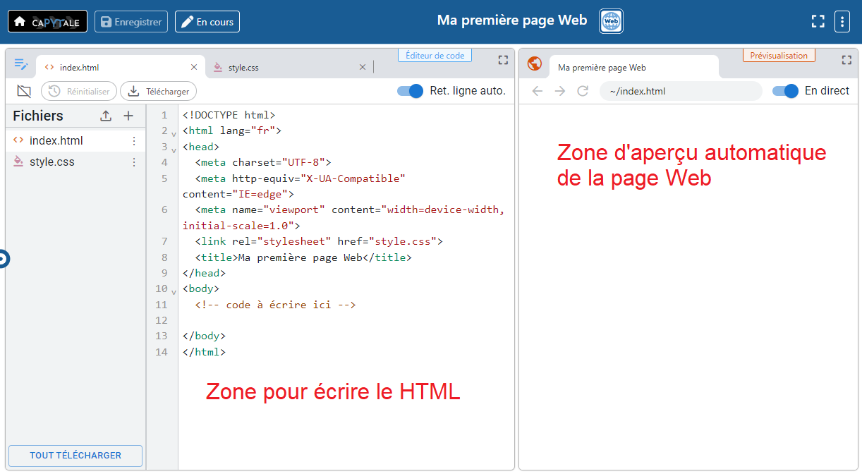 capture d'écran d'une page Web