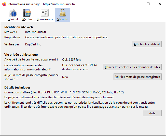 certificat du site info-mounier.fr